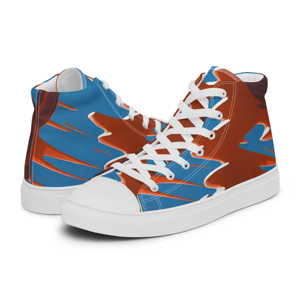 Desert Vortex on Women's High Top Canvas Shoes — Left