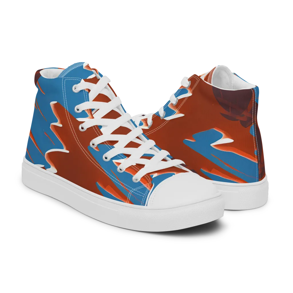 Desert Vortex on Women's High Top Canvas Shoes — Right