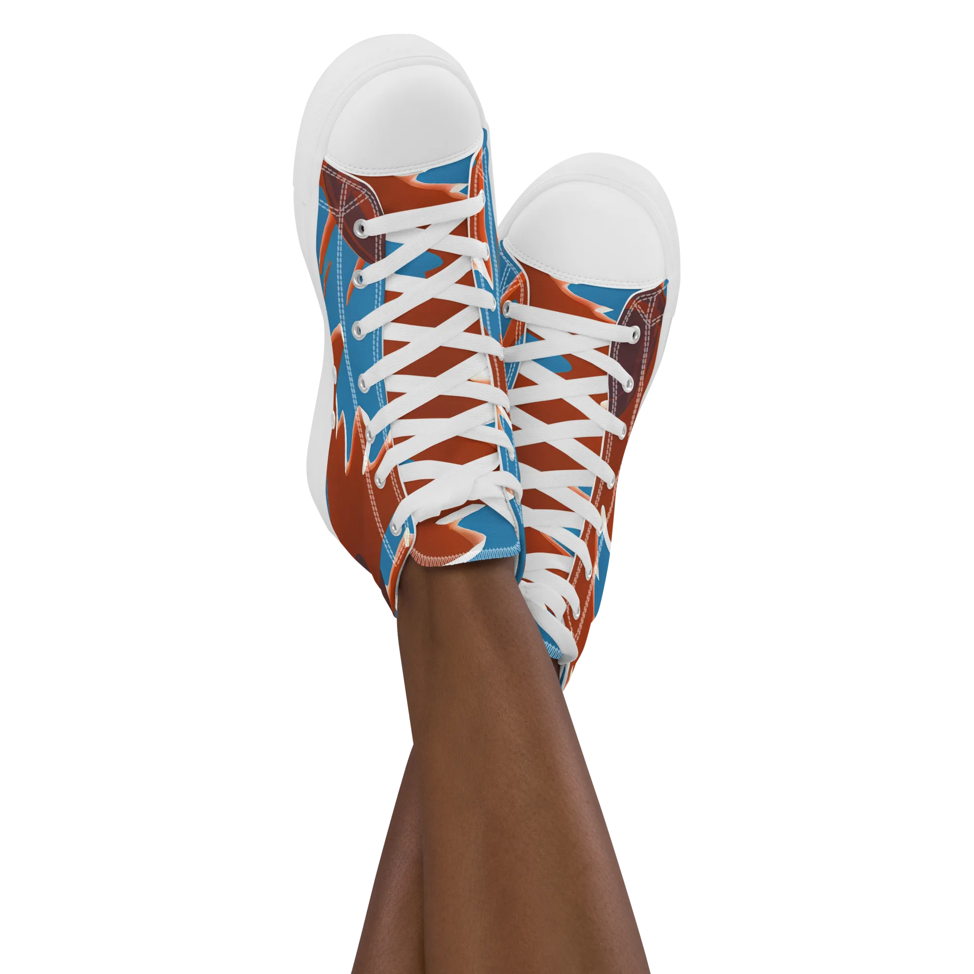 Desert Vortex on Women's High Top Canvas Shoes — Front