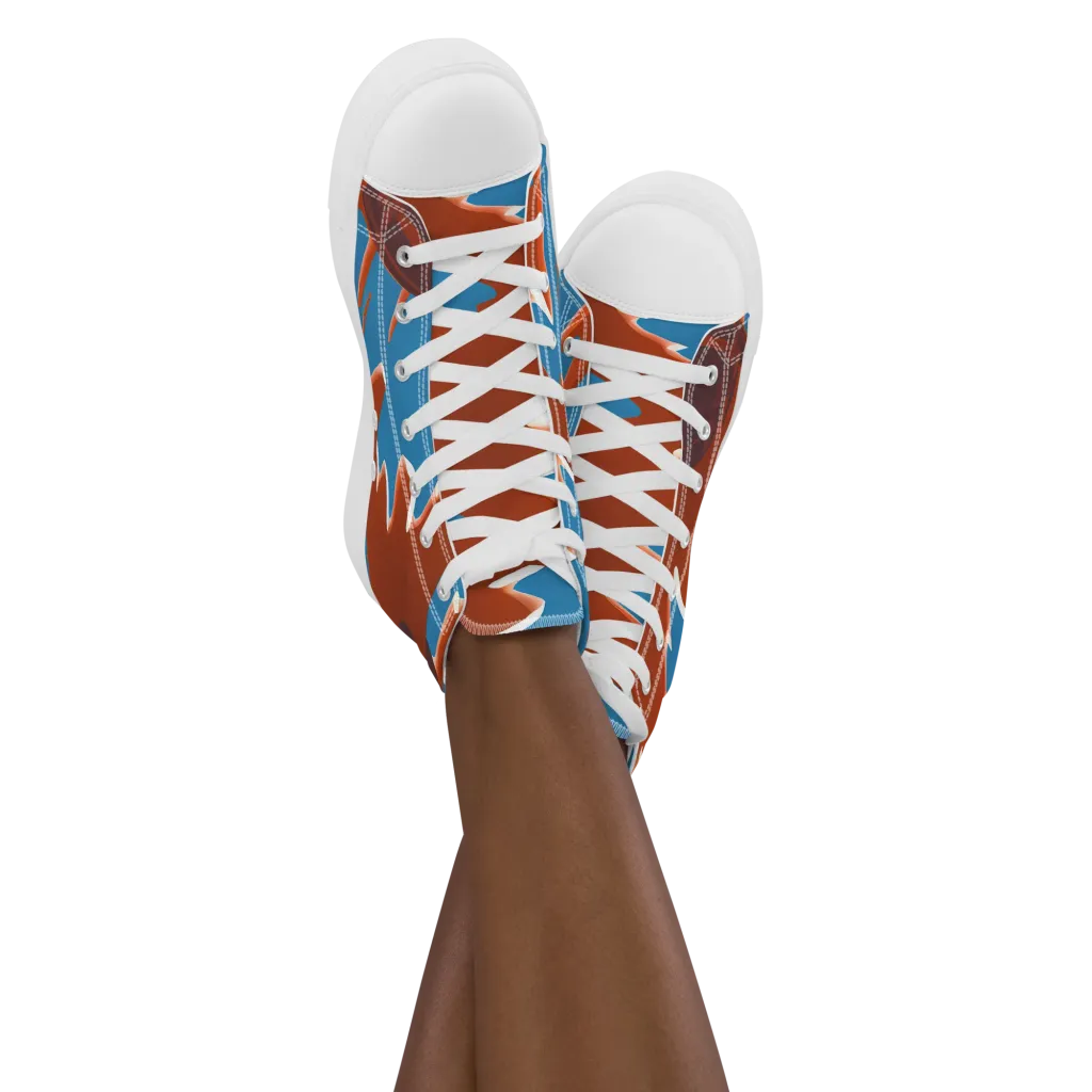 Desert Vortex on Women's High Top Canvas Shoes — Front