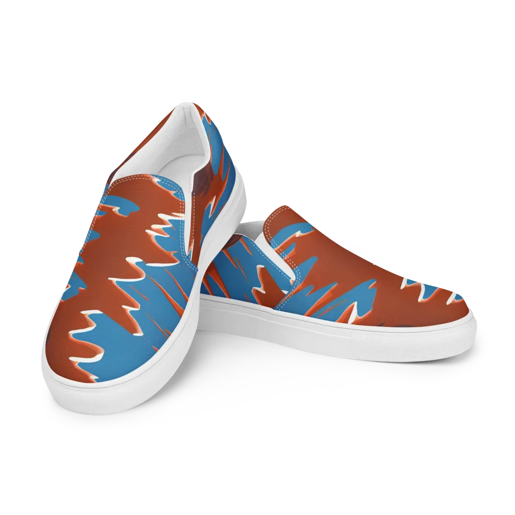 Desert Vortex on Men's Slip-On Canvas Shoes — Left Front