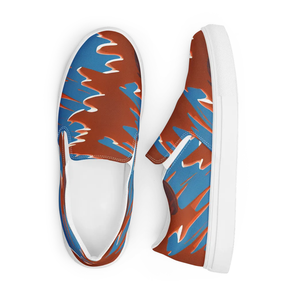 Desert Vortex on Men's Slip-On Canvas Shoes — Front
