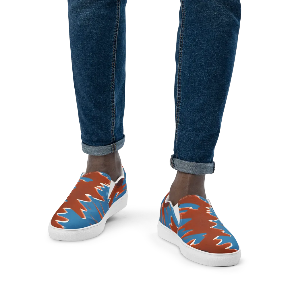 Desert Vortex on Men's Slip-On Canvas Shoes — Front