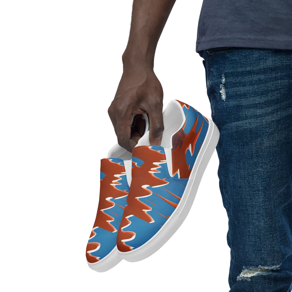 Desert Vortex on Men's Slip-On Canvas Shoes — Left Front