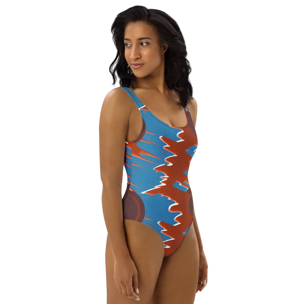 Desert Vortex on One-Piece Swimsuit — Right