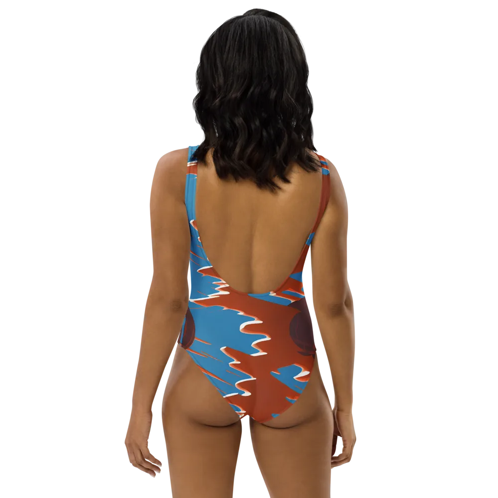 Desert Vortex on One-Piece Swimsuit — Back