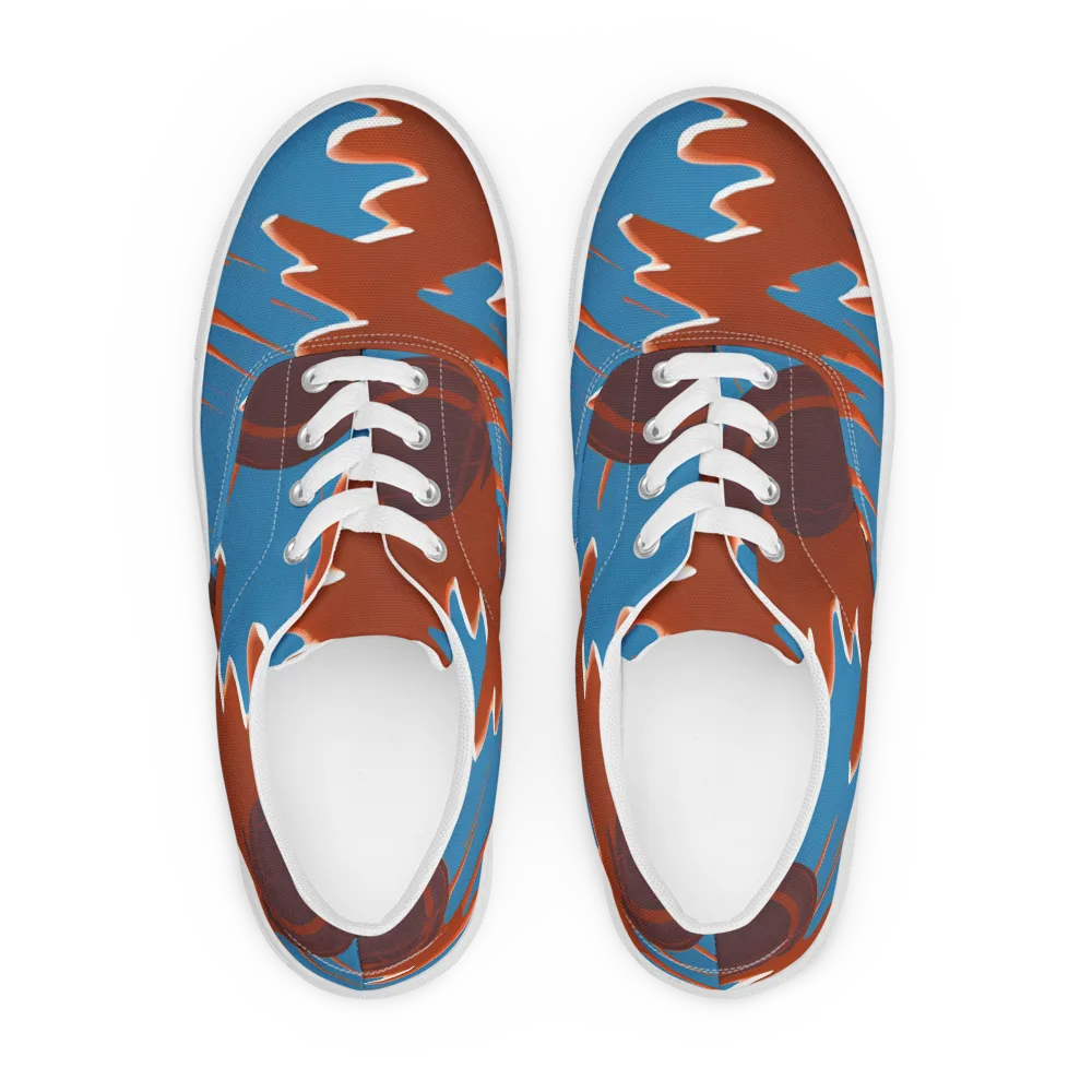 Desert Vortex on Men's Lace-Up Canvas Shoes — Front