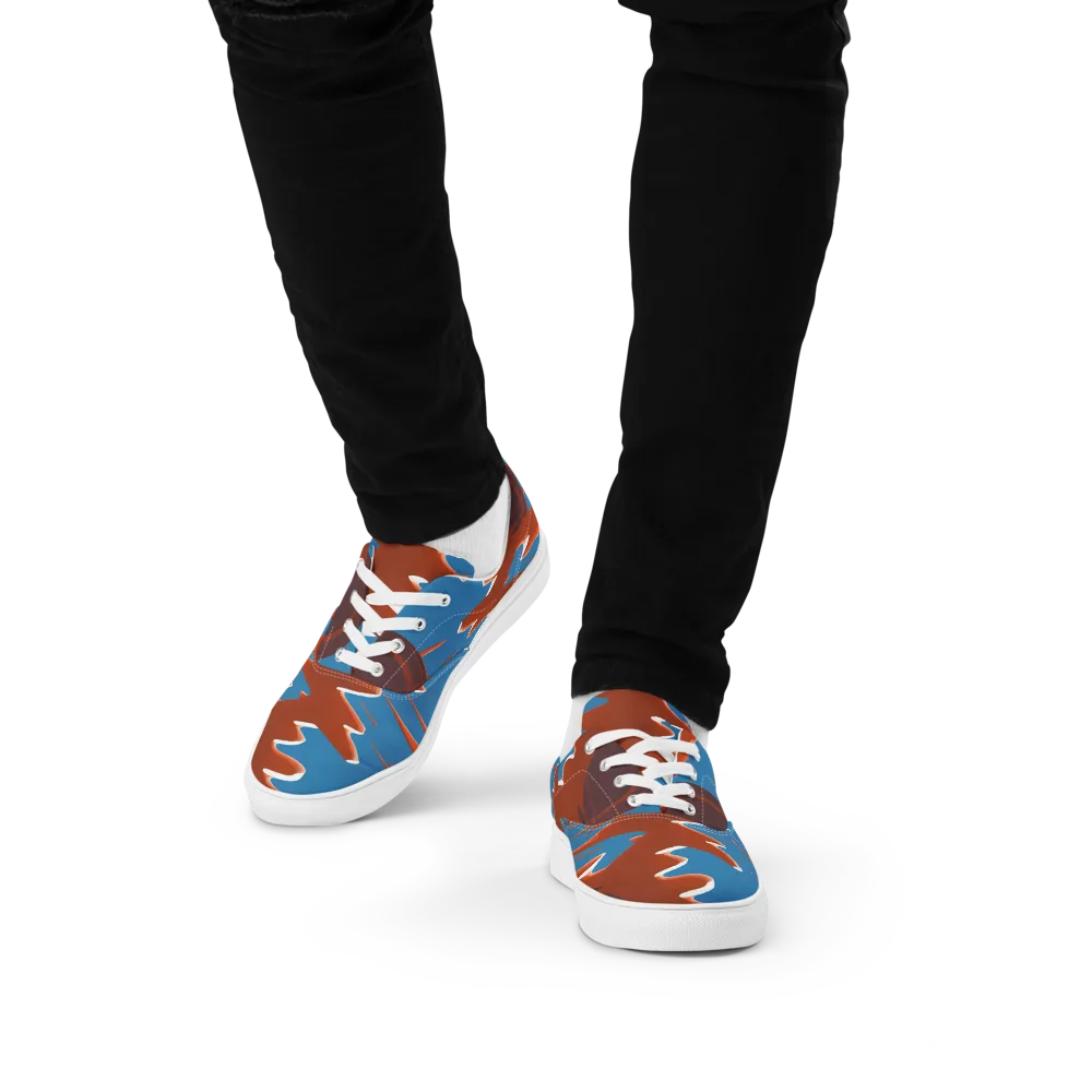 Desert Vortex on Men's Lace-Up Canvas Shoes — Front