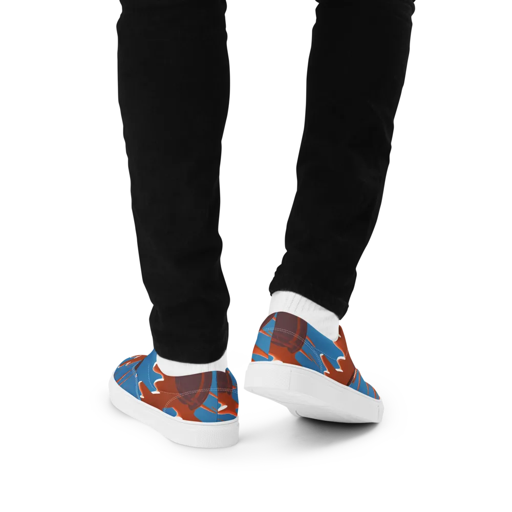Desert Vortex on Men's Lace-Up Canvas Shoes — Back