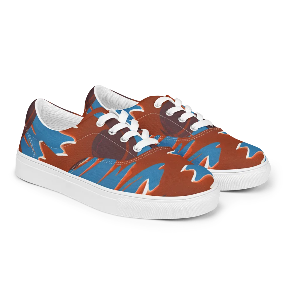 Desert Vortex on Men's Lace-Up Canvas Shoes — Right Front