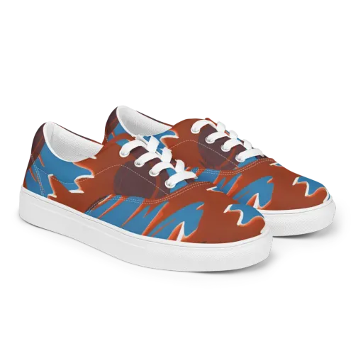 Desert Vortex on a Men's Lace-Up Canvas Shoes