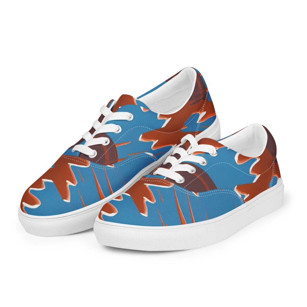 Desert Vortex on Men's Lace-Up Canvas Shoes — Left Front
