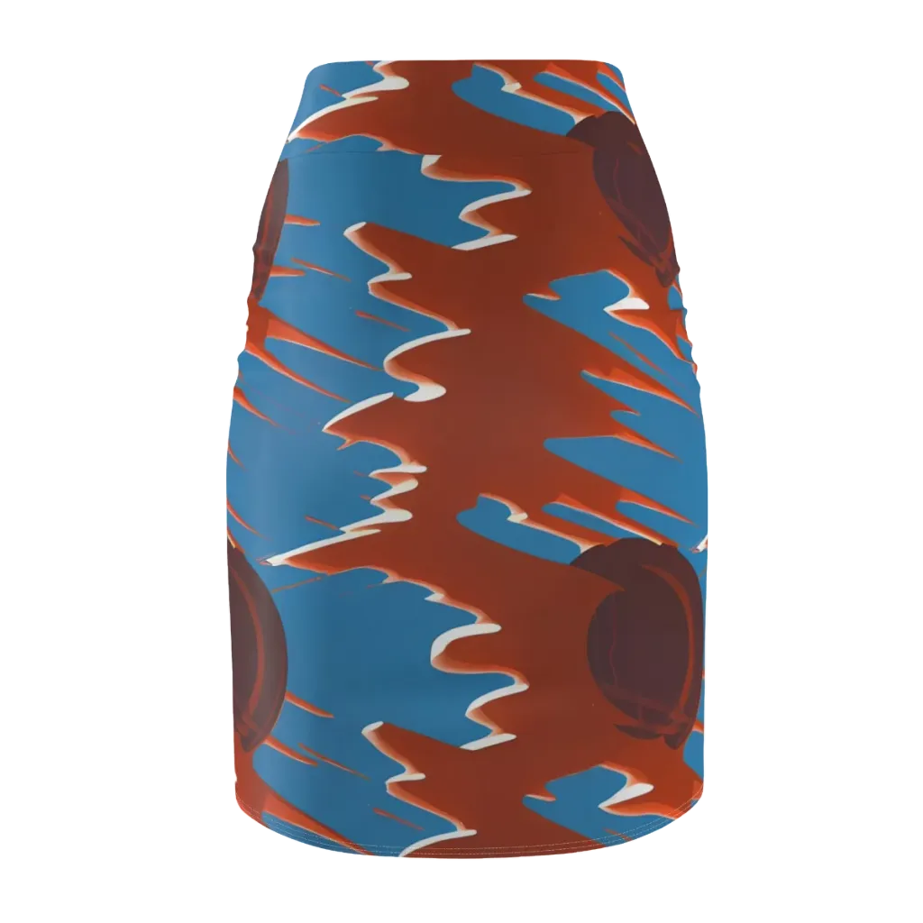 Desert Vortex on Pencil Skirt — Back