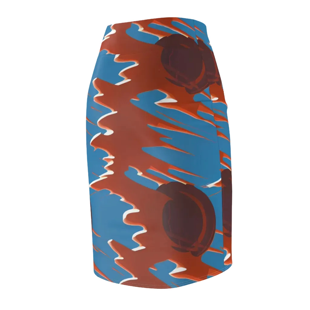 Desert Vortex on Pencil Skirt — Back Side