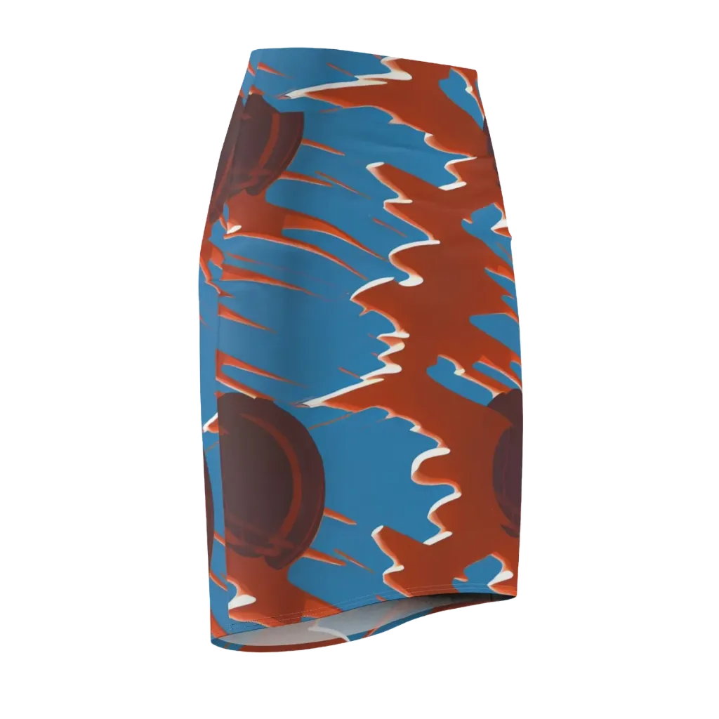 Desert Vortex on Pencil Skirt — Front Side