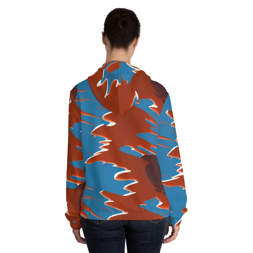 Desert Vortex on Women's Full-Zip Hoodie — Back On Person