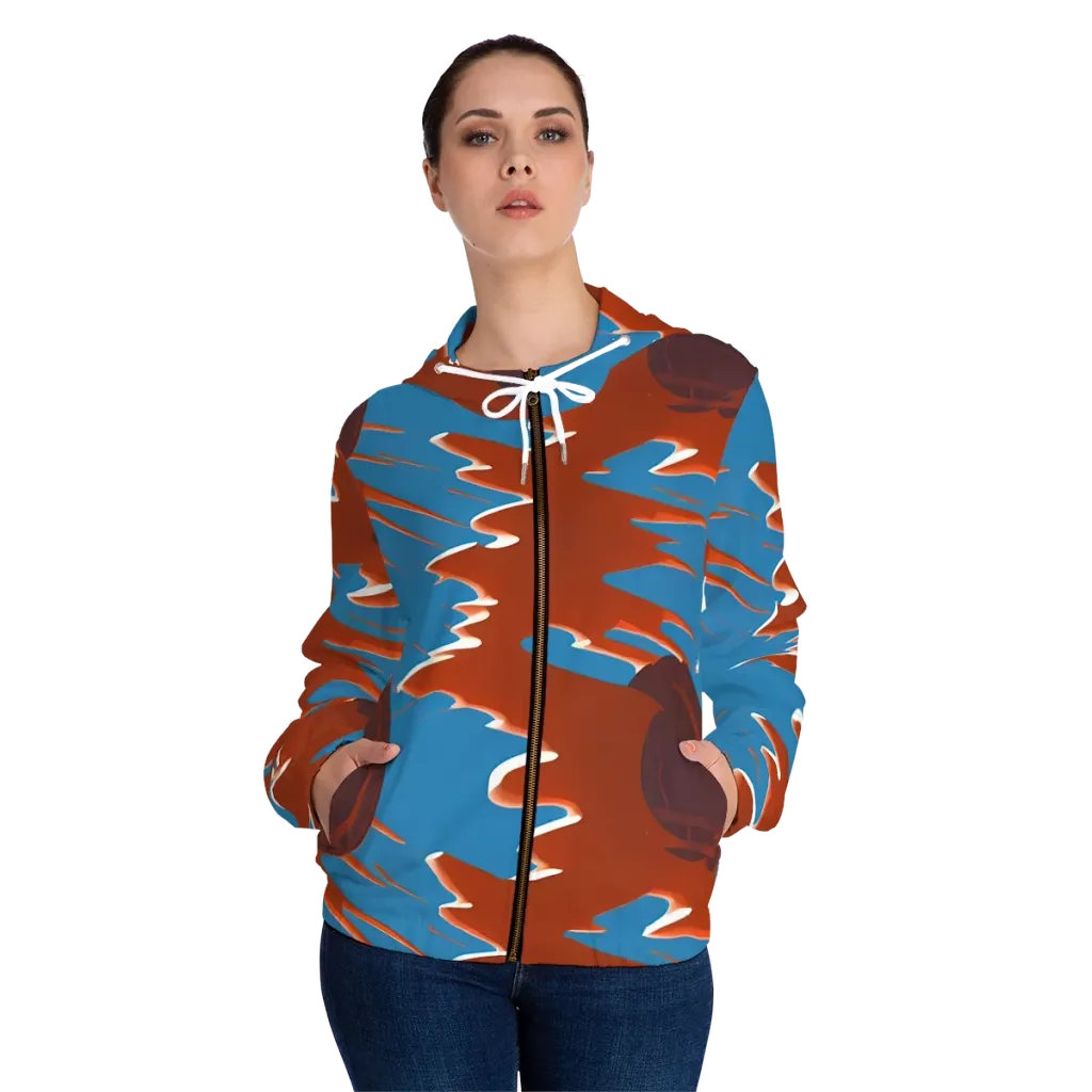 Desert Vortex on Women's Full-Zip Hoodie — Front On Person