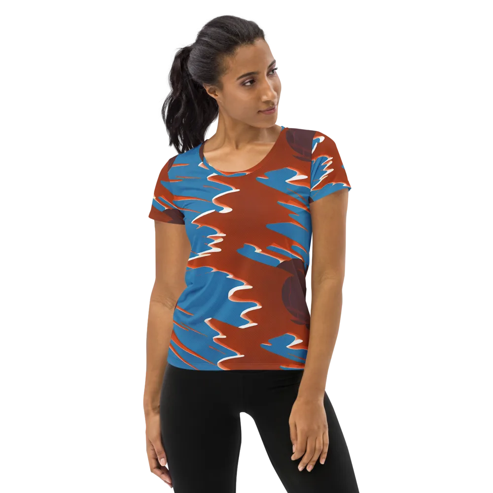 Desert Vortex on Women's Athletic T-Shirt — Front