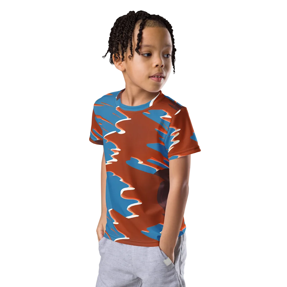 Desert Vortex on Kids Crew Neck T-Shirt — Left Front