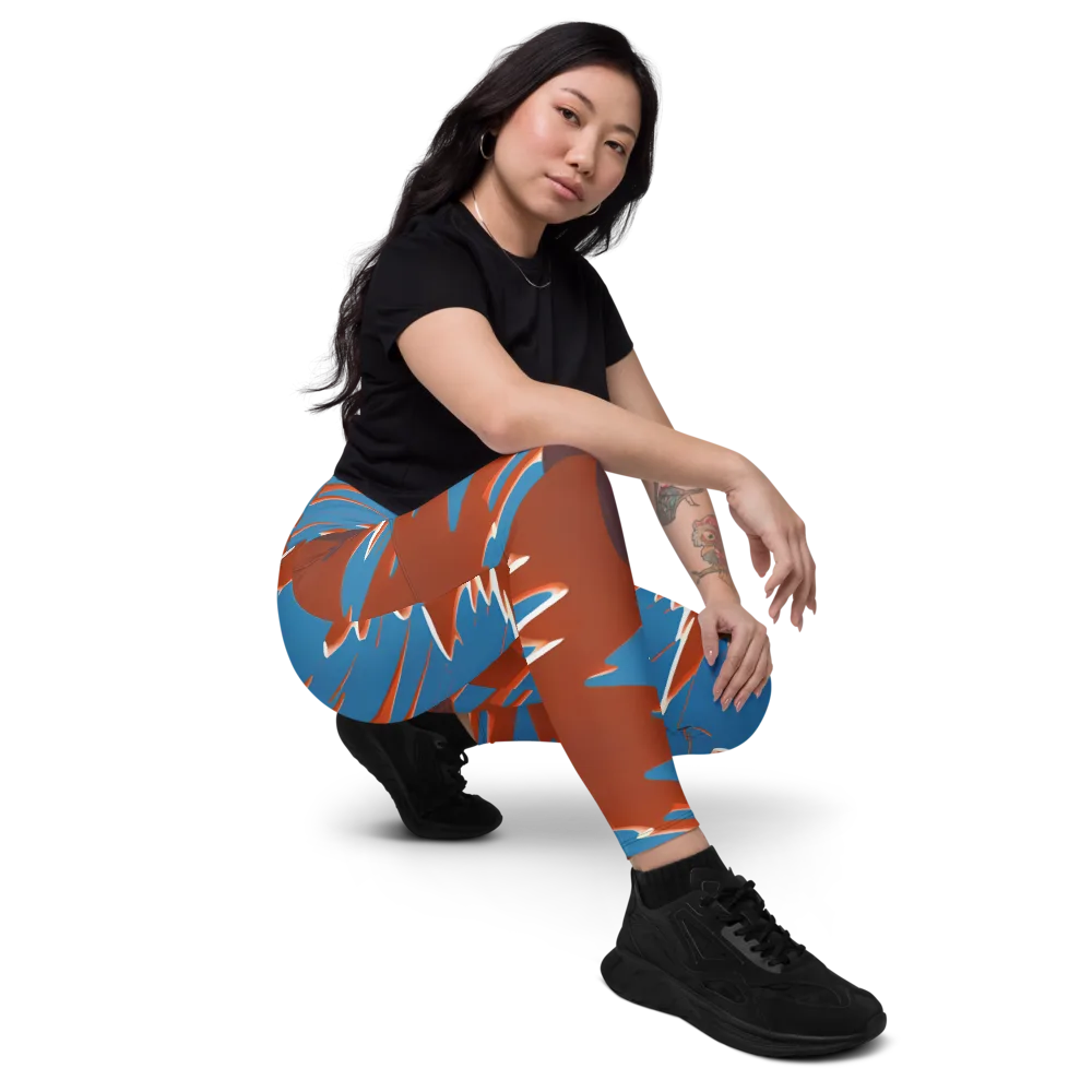 Desert Vortex on Leggings with Pockets — Right Front