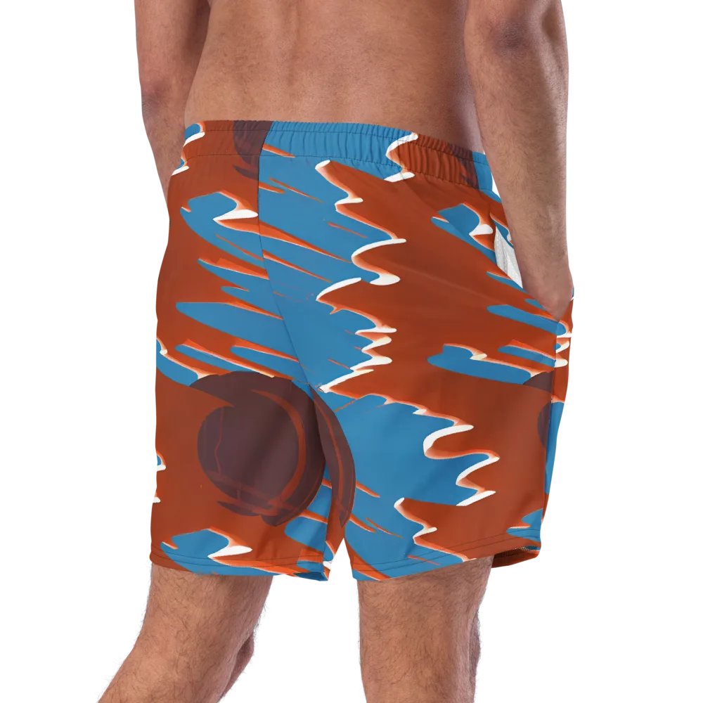 Desert Vortex on Swim Trunks — Right Back