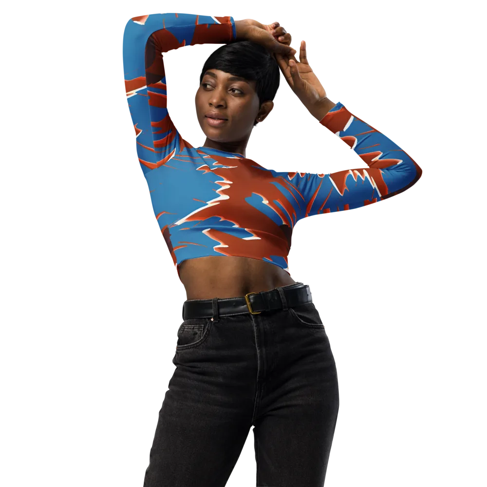 Desert Vortex on Long Sleeve Crop Top — Front