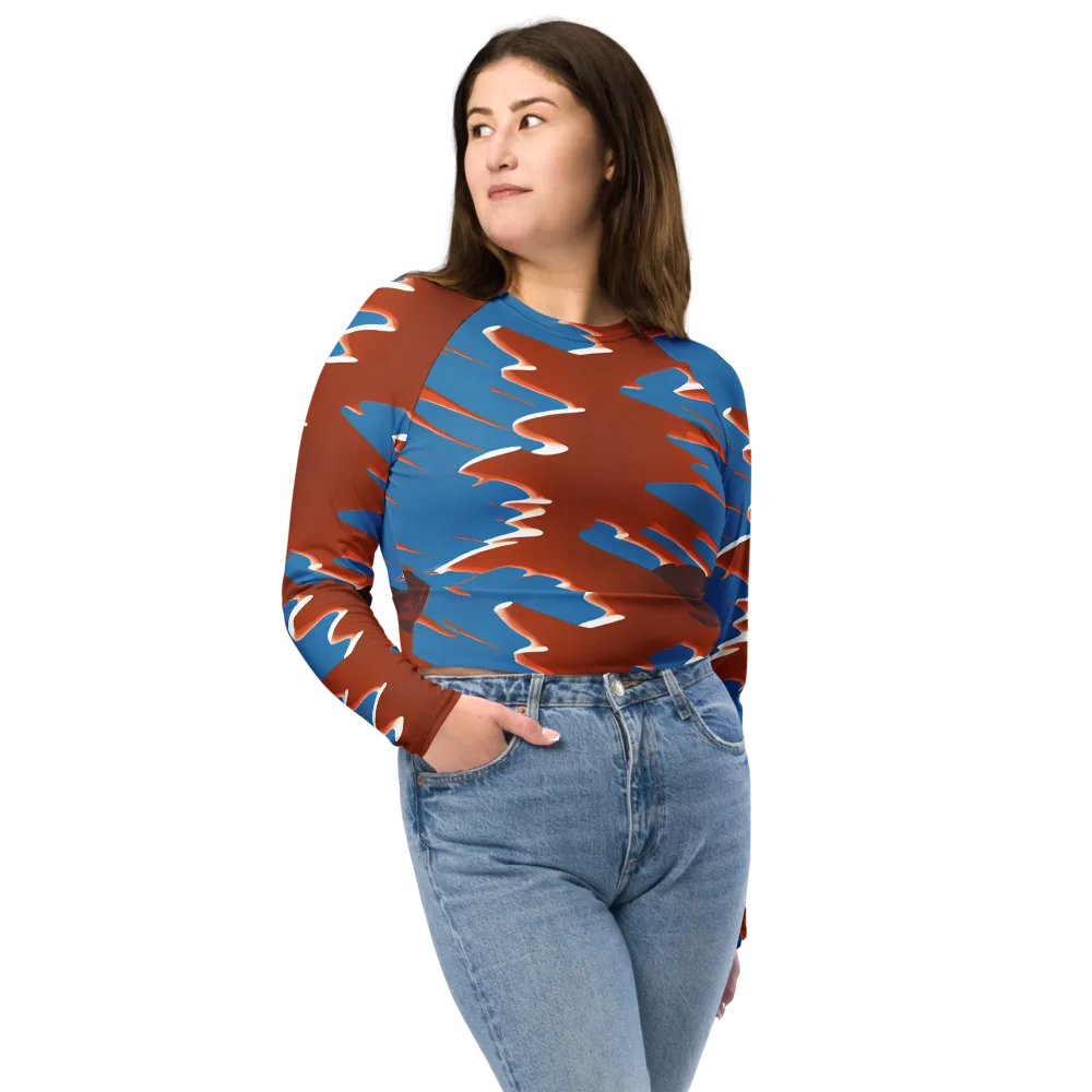 Desert Vortex on Long Sleeve Crop Top — Front