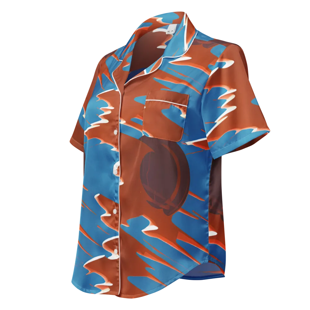 Desert Vortex on Women's Short Sleeve Pajama Top — Left Front