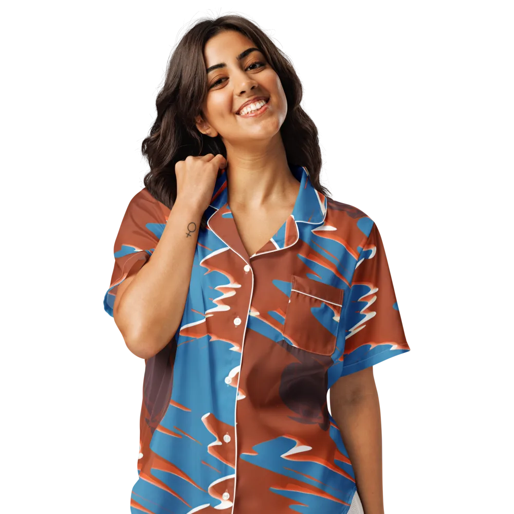 Desert Vortex on Women's Short Sleeve Pajama Top — Front