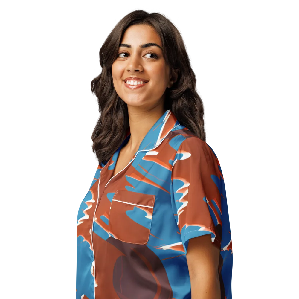 Desert Vortex on Women's Short Sleeve Pajama Top — Left Front