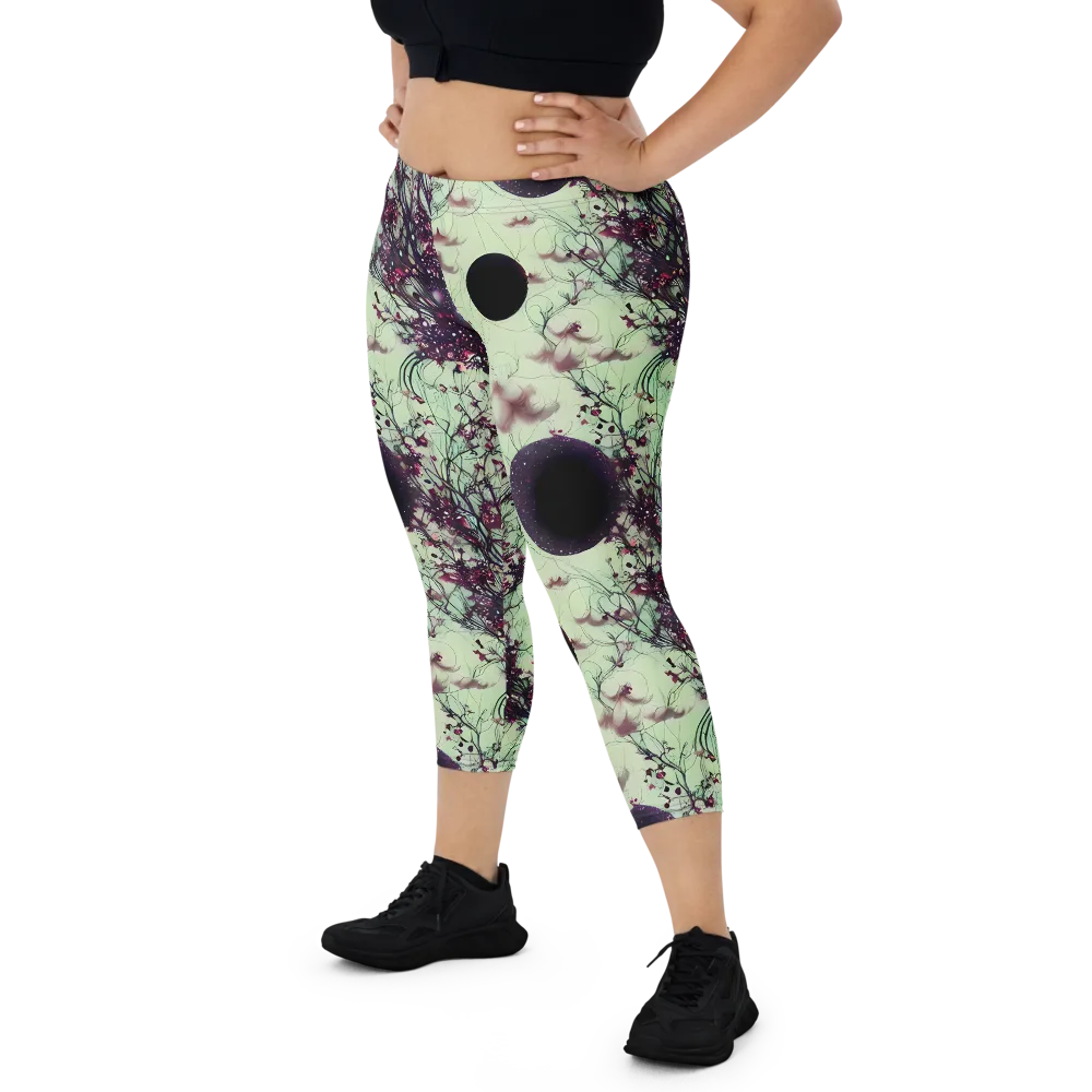 Celestial Bloom on Capri Leggings — Front