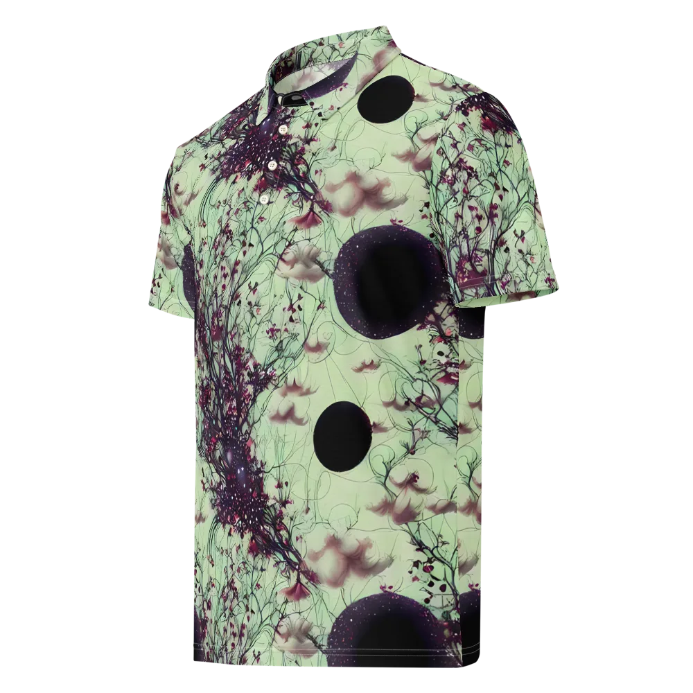Celestial Bloom on Men's Slim Fit Polo Shirt — Left Front