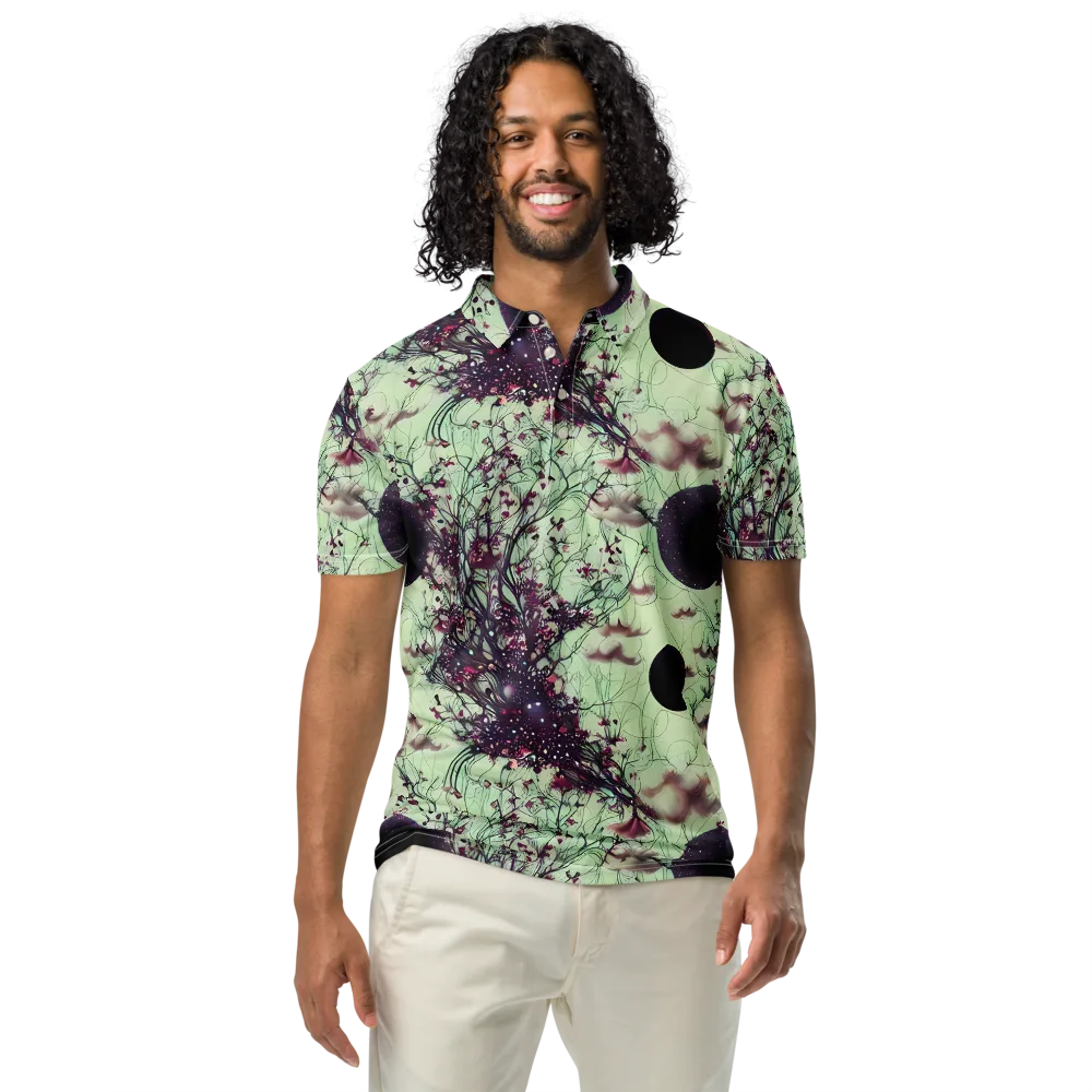 Celestial Bloom on Men's Slim Fit Polo Shirt — Front