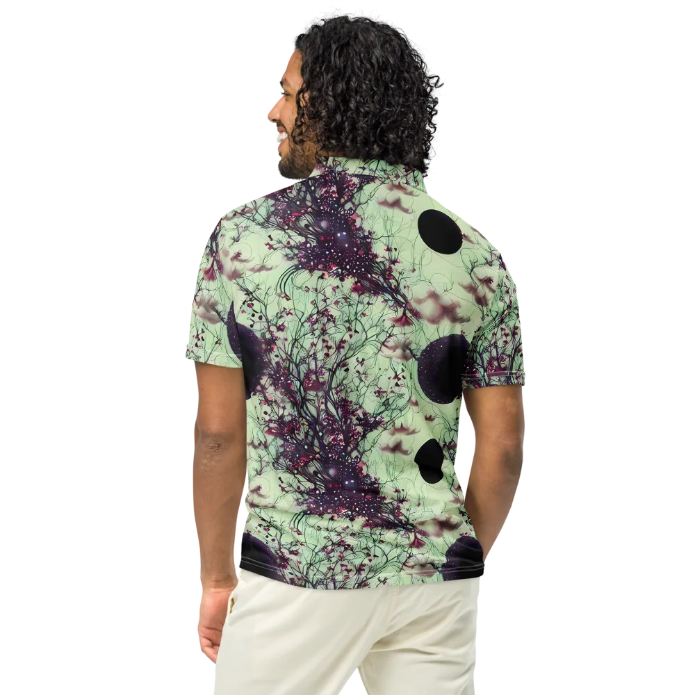 Celestial Bloom on Men's Slim Fit Polo Shirt — Back