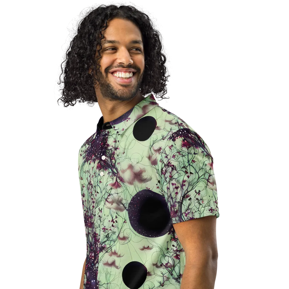 Celestial Bloom on Men's Slim Fit Polo Shirt — Left Front