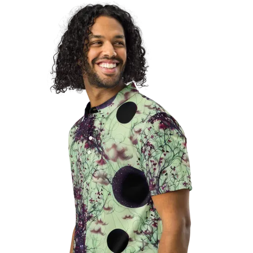 Celestial Bloom on a Men's Slim Fit Polo Shirt