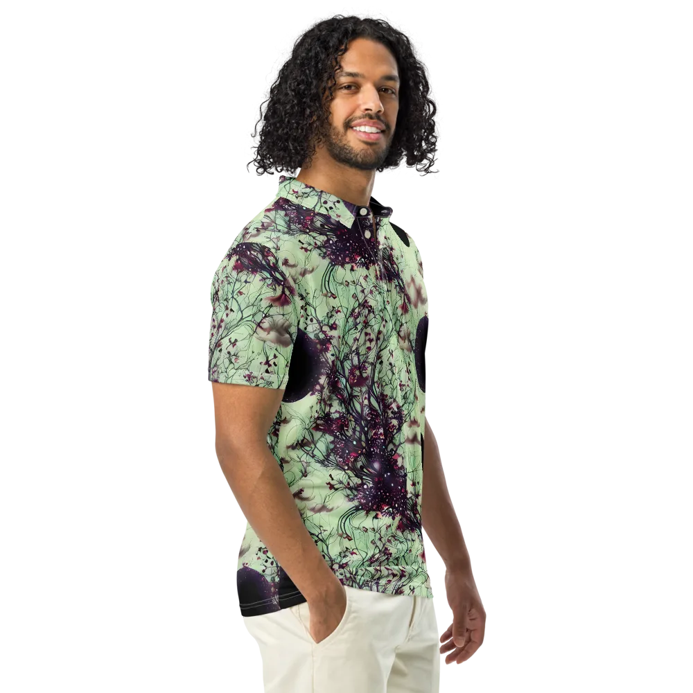 Celestial Bloom on Men's Slim Fit Polo Shirt — Right Front