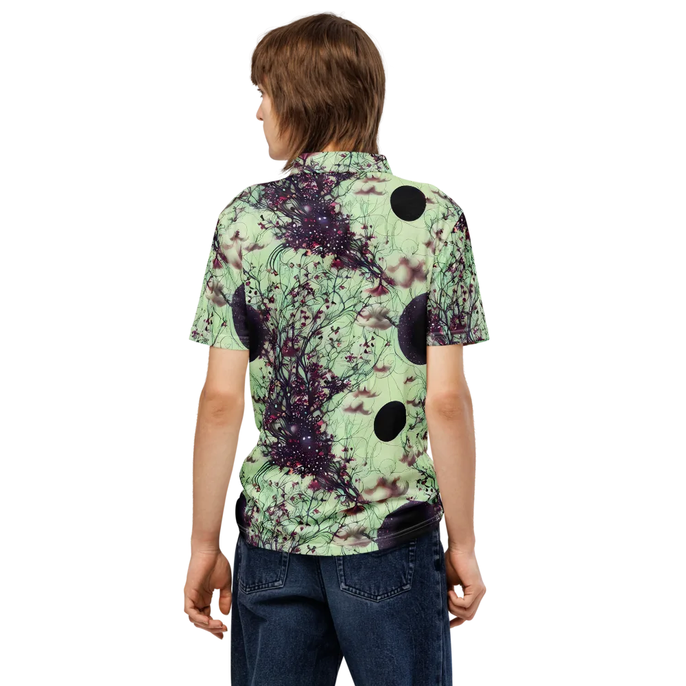 Celestial Bloom on Men's Slim Fit Polo Shirt — Back