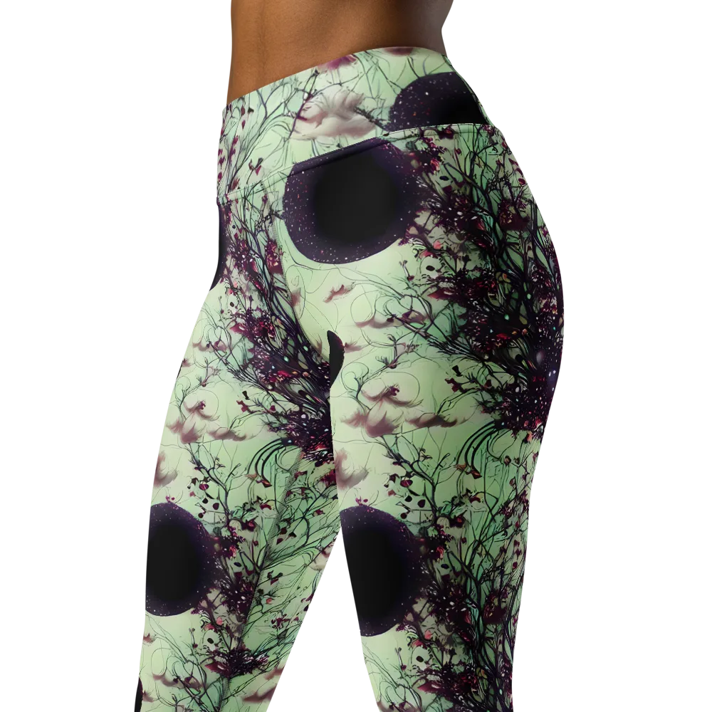 Celestial Bloom on Yoga Leggings — Left Front