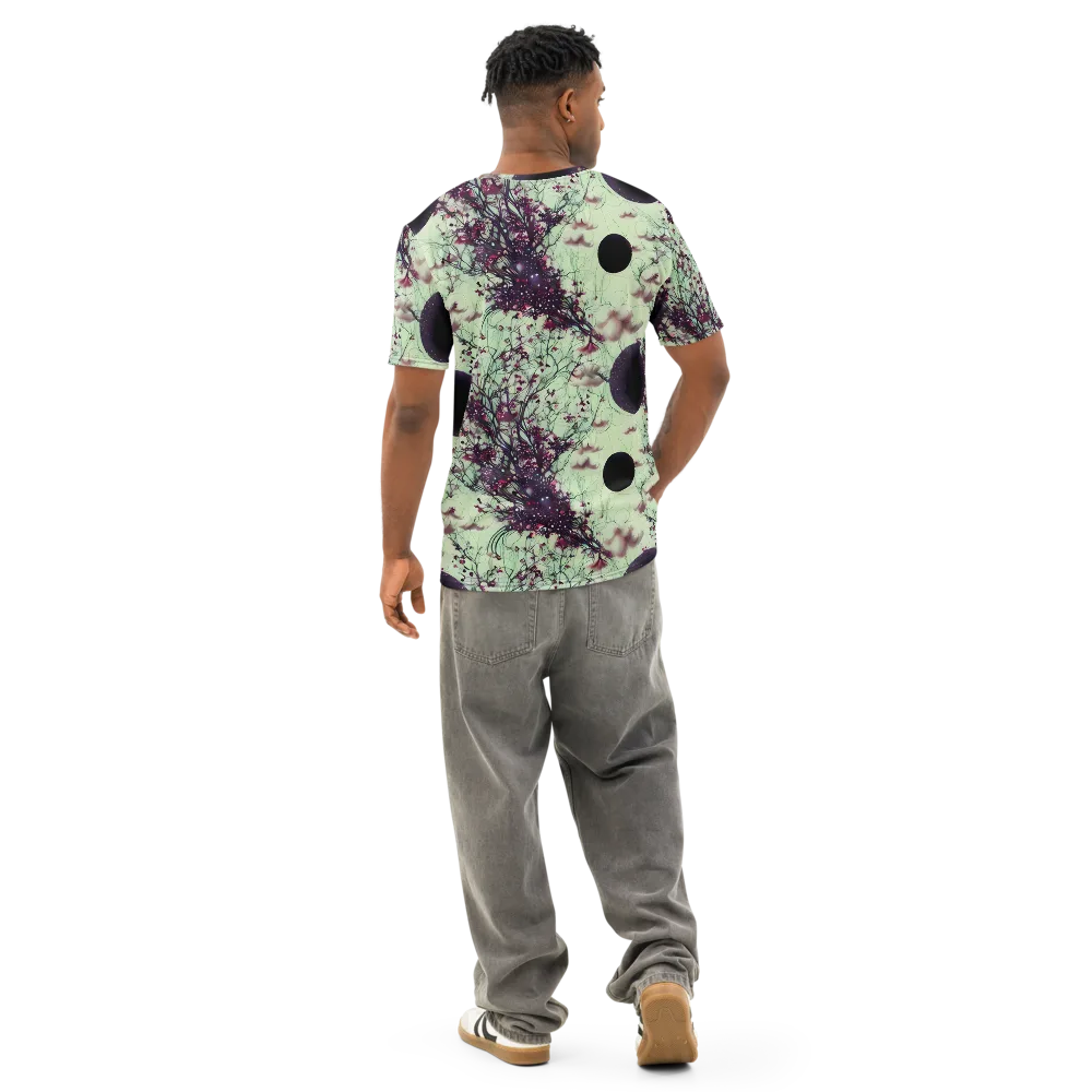 Celestial Bloom on Men's Cotton Crew Neck T-Shirt — Back
