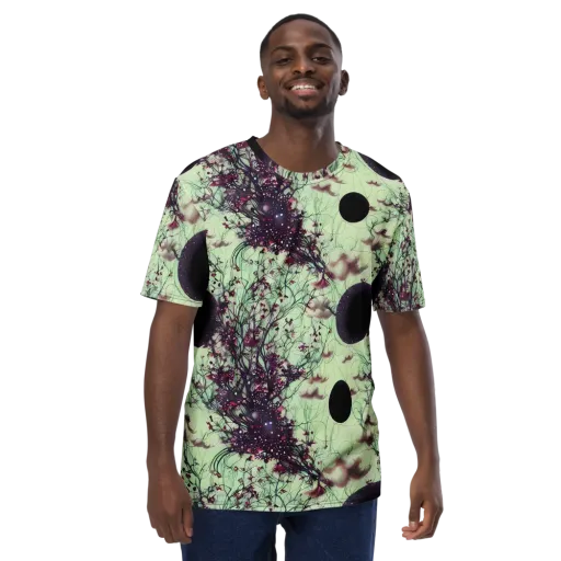 Celestial Bloom on a Men's Crew Neck T-Shirt