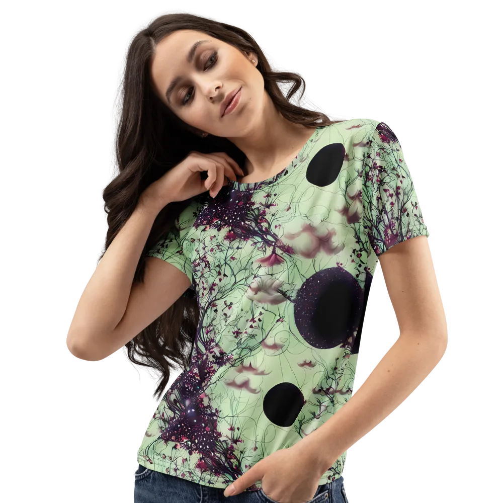 Celestial Bloom on Women's Crew Neck T-Shirt — Left Front