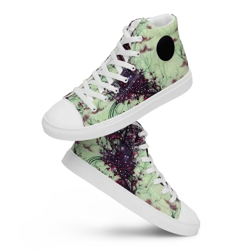 Celestial Bloom on a Women's High Top Canvas Shoes