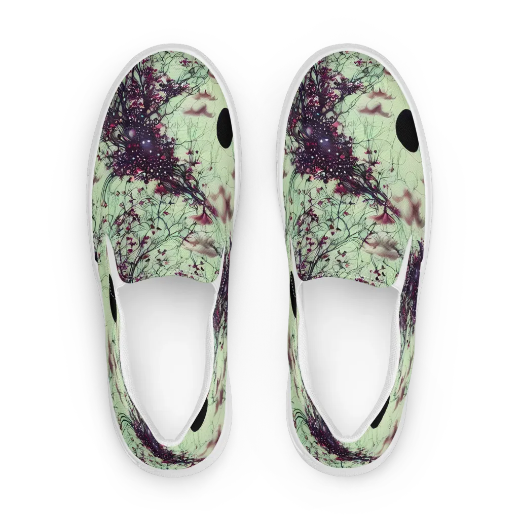 Celestial Bloom on Men's Slip-On Canvas Shoes — Front