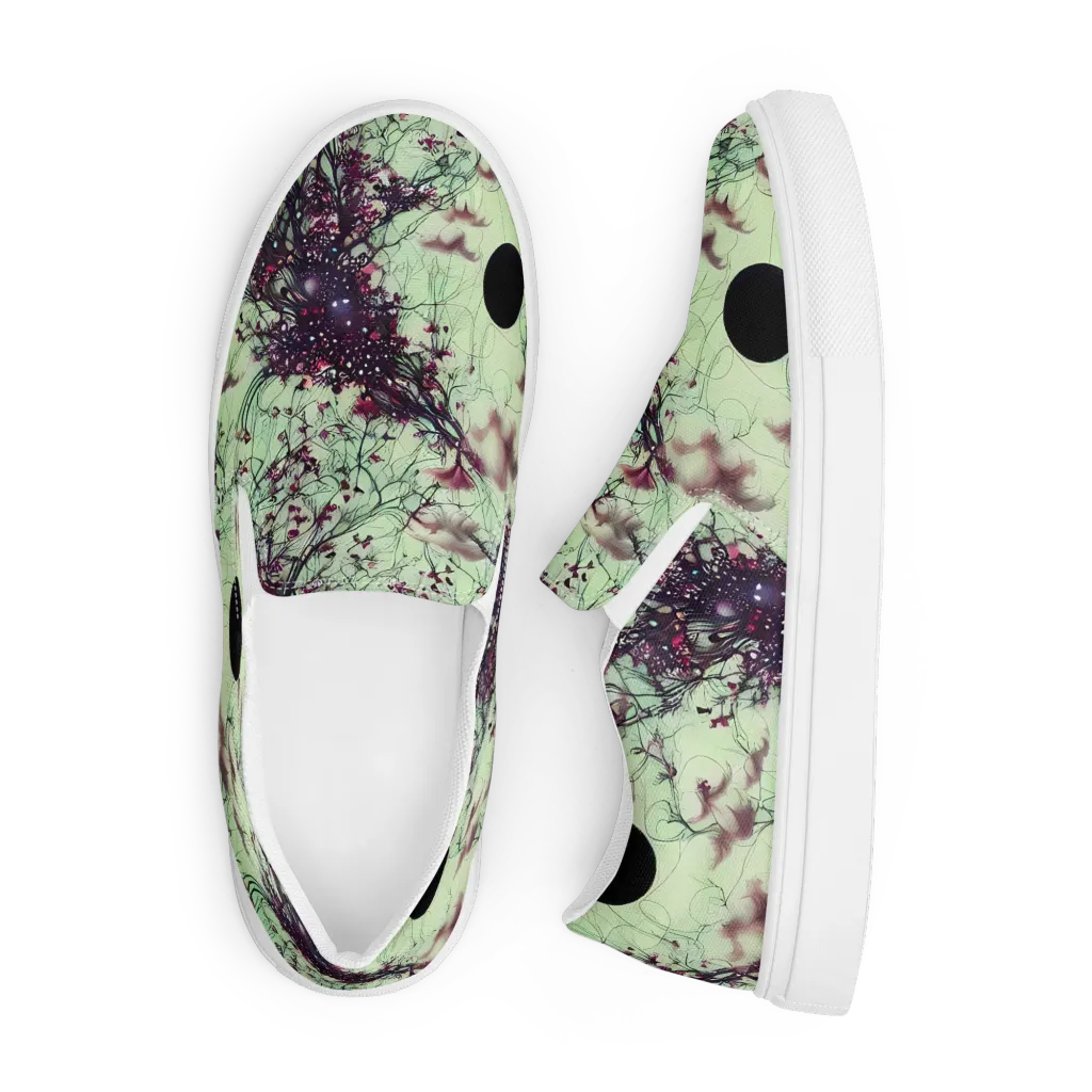 Celestial Bloom on Men's Slip-On Canvas Shoes — Front