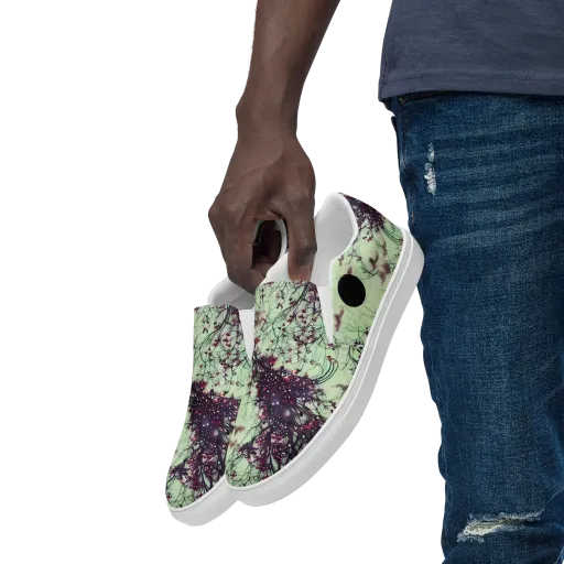 Celestial Bloom on a Men's Slip-On Canvas Shoes
