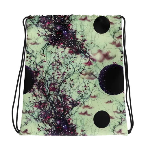 Celestial Bloom on a Drawstring Bag