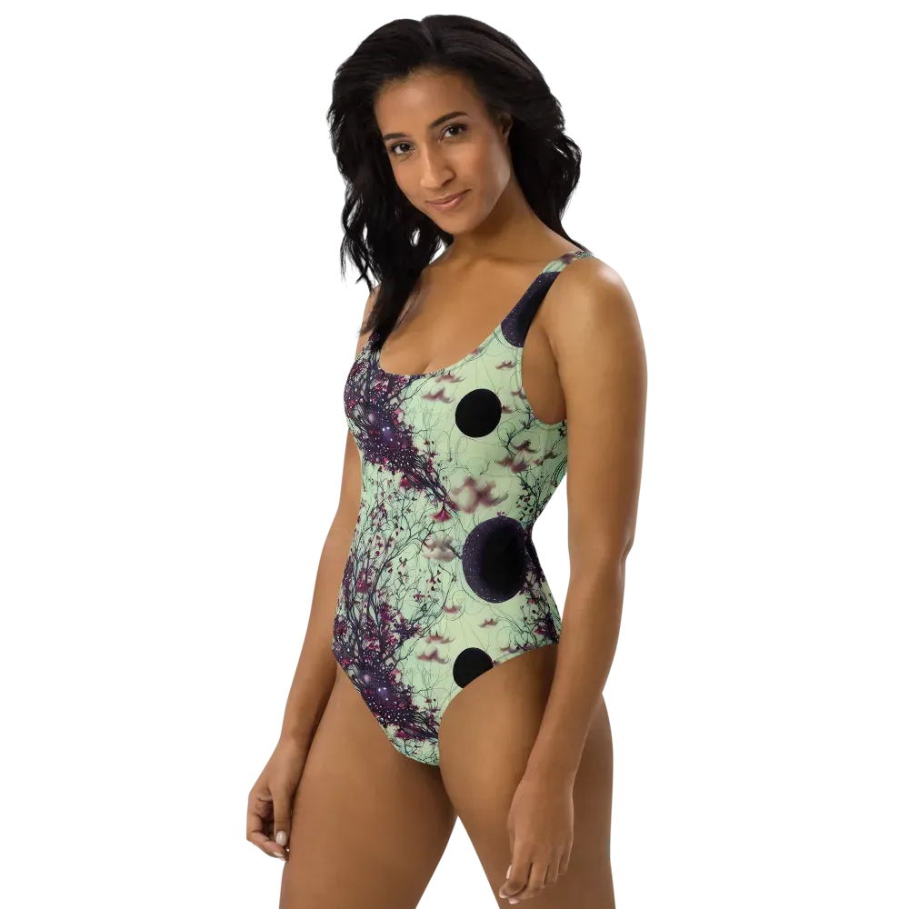 Celestial Bloom on One-Piece Swimsuit — Left