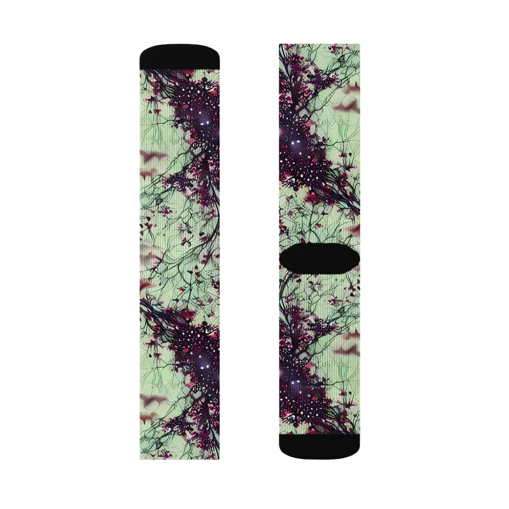 Celestial Bloom on Socks — Left Sock