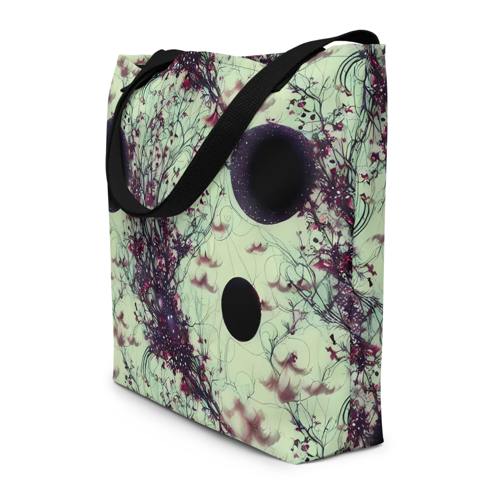 Celestial Bloom on Large Tote Bag W/ Pocket — Front
